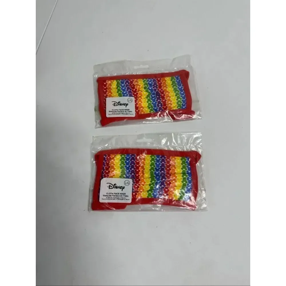 Set of 2 Disney Mask Cloth Adult LG Authentic Disney NEW IN SEALED BAG